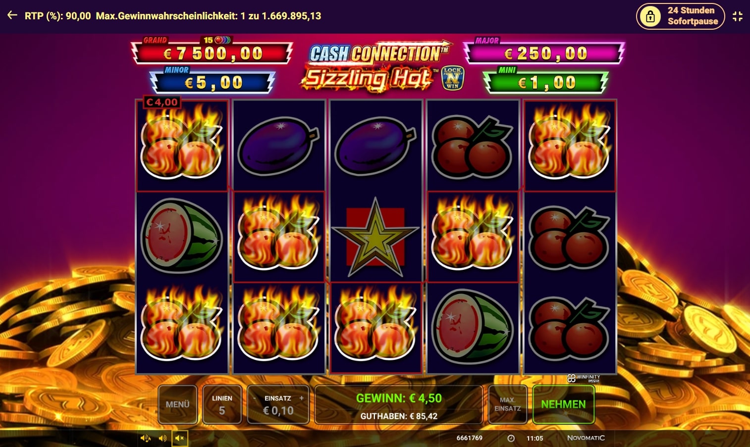 cash connection - sizzling hot bild4