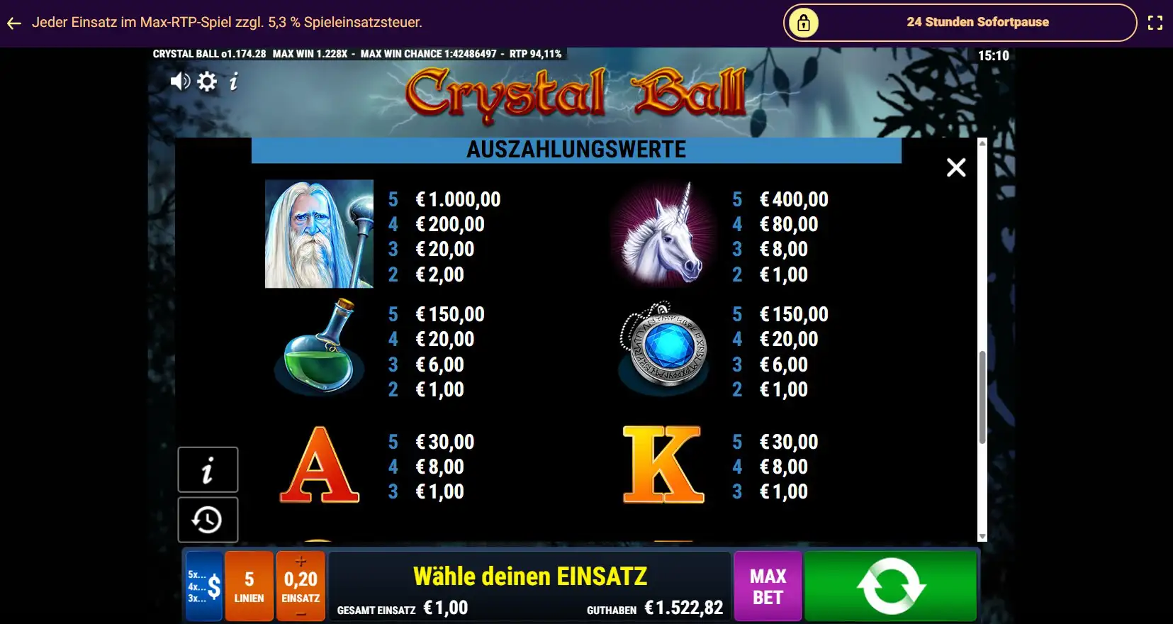 crystal-ball-gewinntabelle