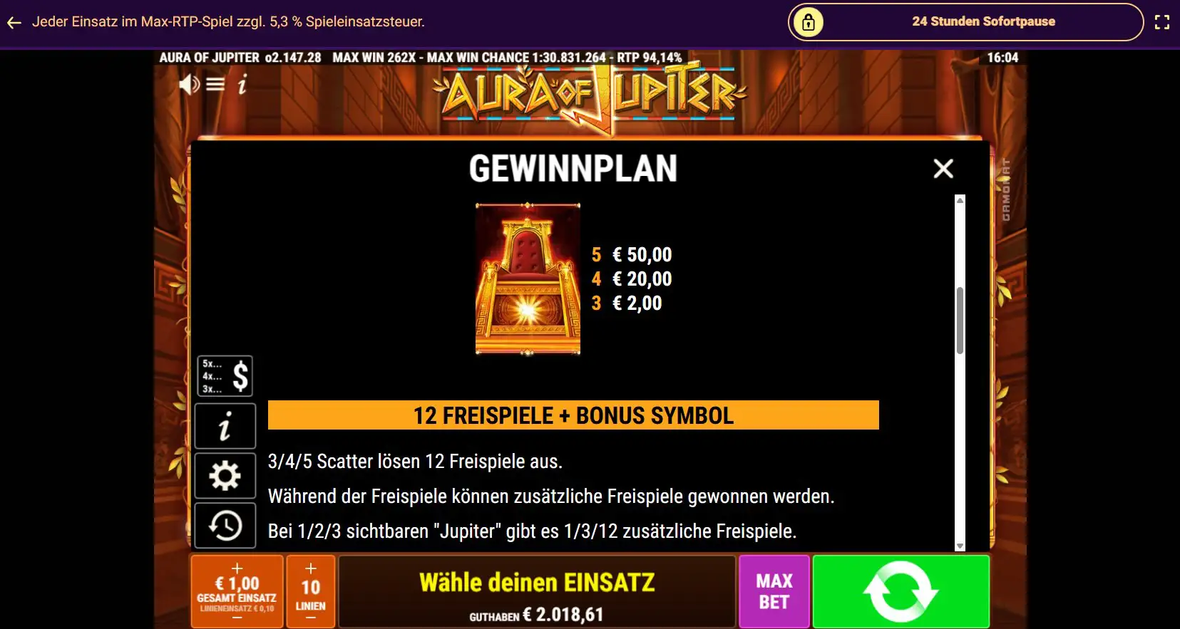 aura-of-jupiter-auszahlungstabelle