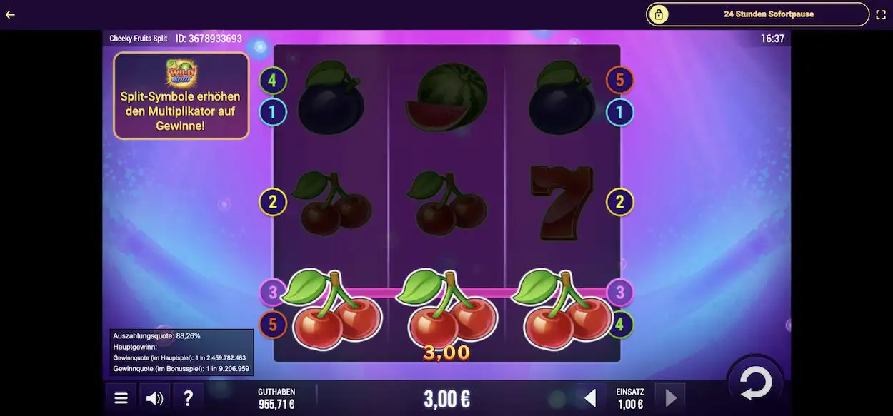 cheeky-fruits-split-gewinn