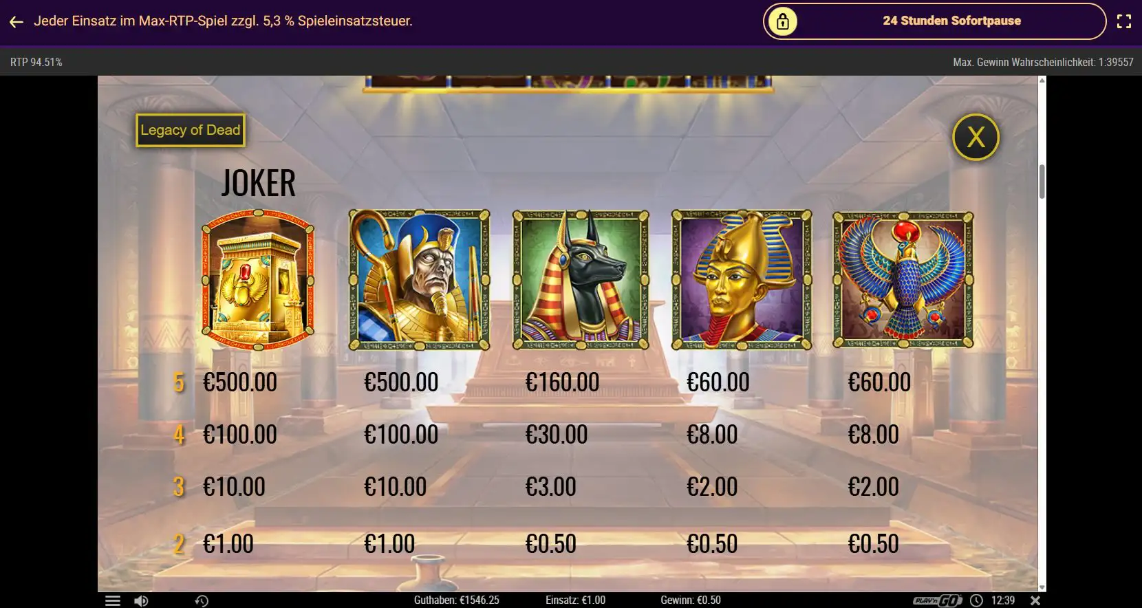 legacy-of-dead-auszahlungstabelle