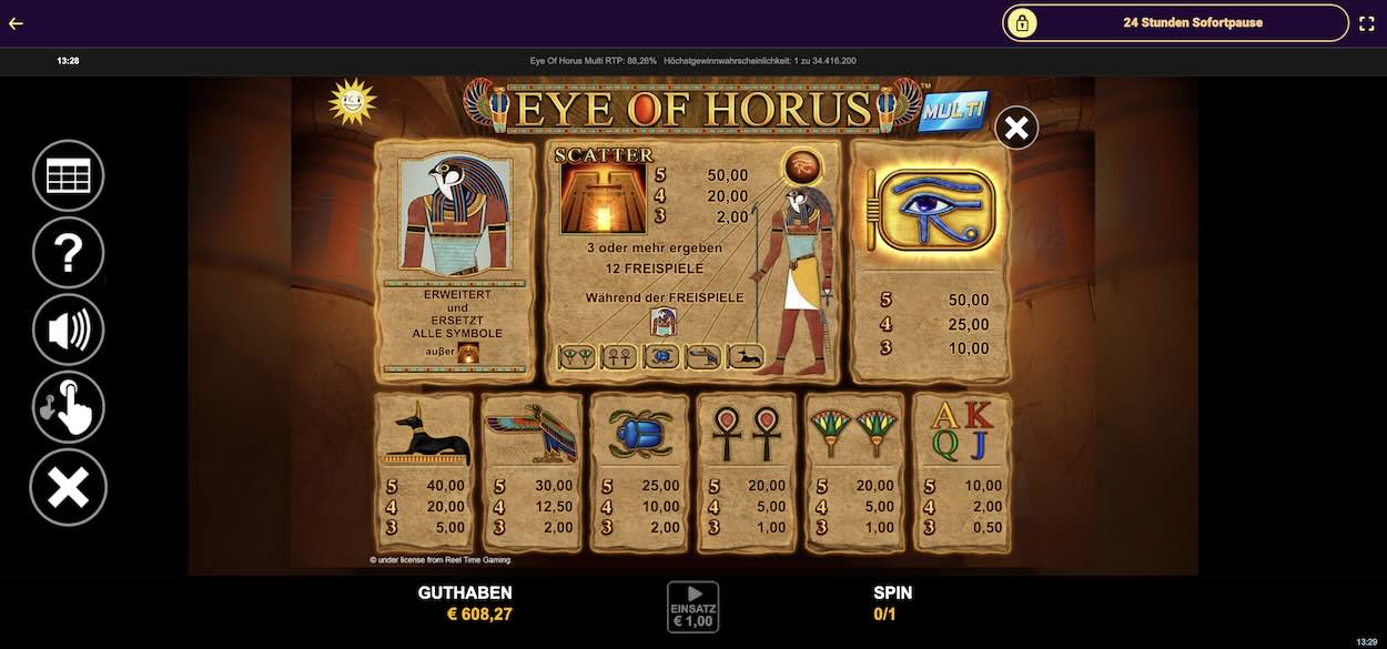 merkur-slot-eye-of-horus-multi-gewinntabelle