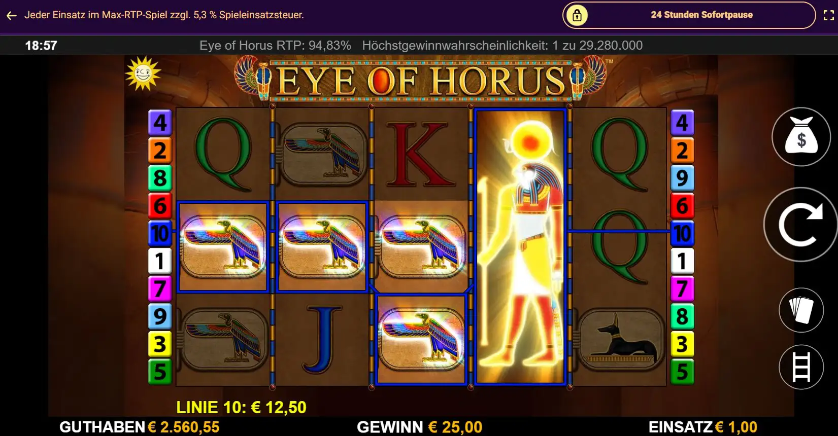 eye-of-horus-gewinn