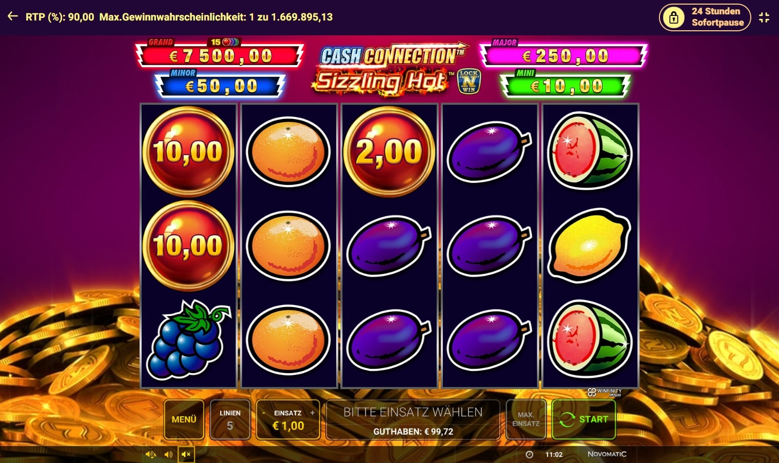 cash connection - sizzling hot bild1