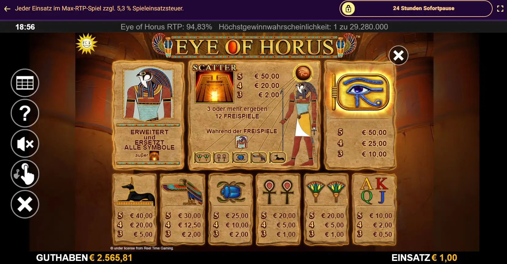 eye-of-horus-paytable