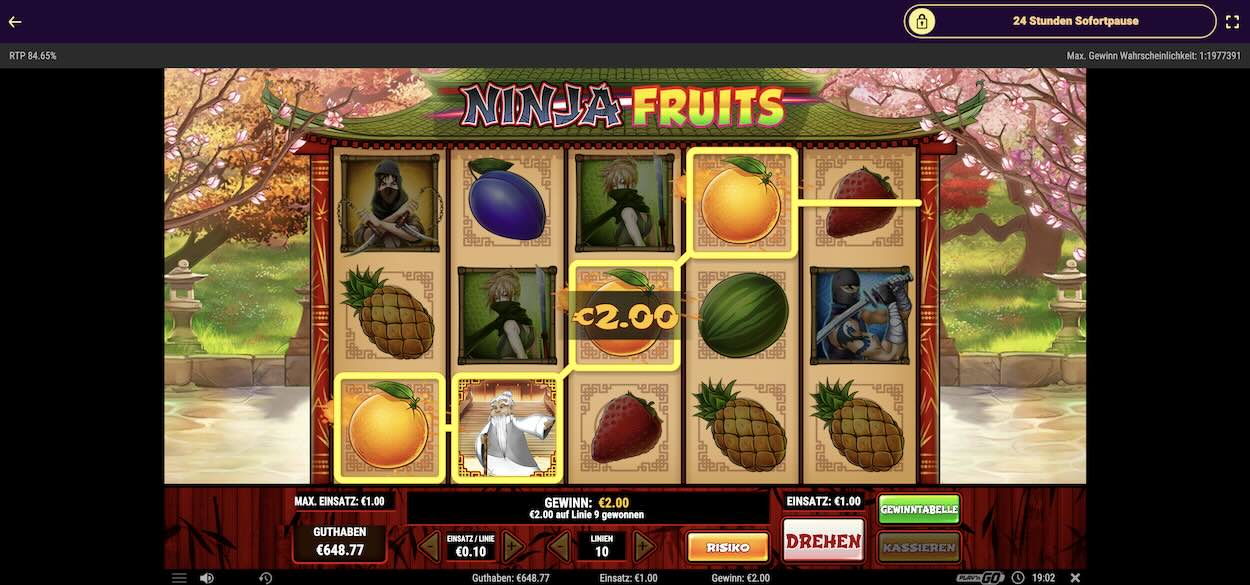 ninja-fruits-gewinn