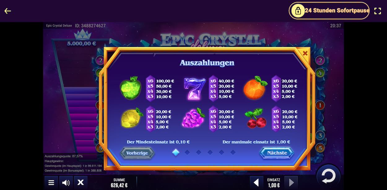 epic-crystal-deluxe-echtgeld-gewinntabelle