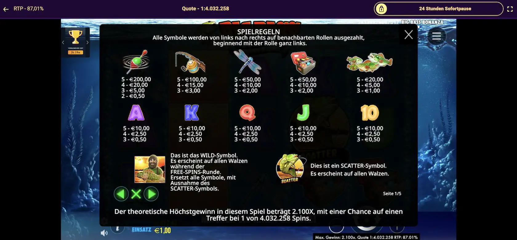 big-bass-bonanza-gewinntabelle